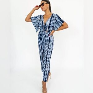 Blue & White Tie Dye jumpsuit